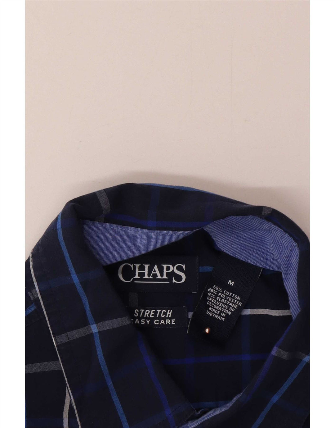 Chaps Ανδρικό πουκάμισο Easy Care Medium Navy Blue Check Cotton