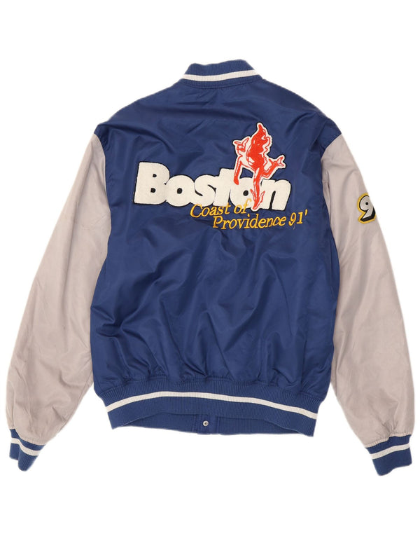 Ανδρικό μπουφάν Pull & Bear Boston Varsity UK 38 Medium Blue Colourblock