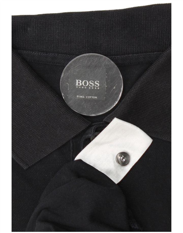 Ανδρικό μπλουζάκι πόλο Hugo Boss, μεγάλο μπλε ναυτικό βαμβακερό