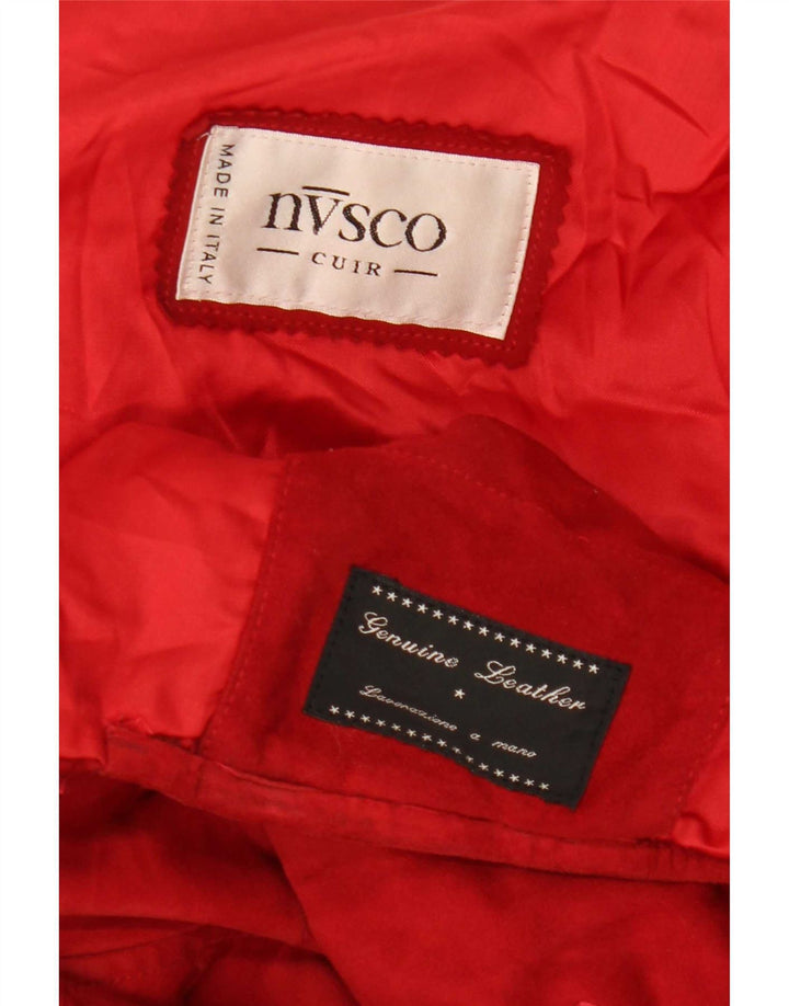 NVSCO Γυναικείο Suede Jacket UK 18 XL Κόκκινο Δερμάτινο