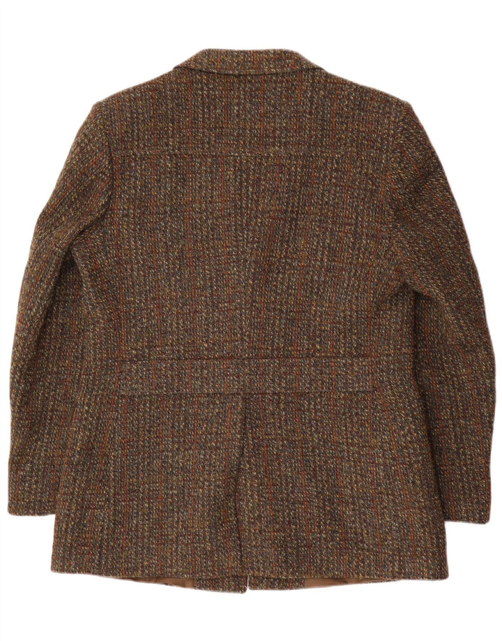 Harris Tweed Ανδρικό τζάκετ 3 κουμπιών σακάκι IT 41 Μεγάλο καφέ μαλλί