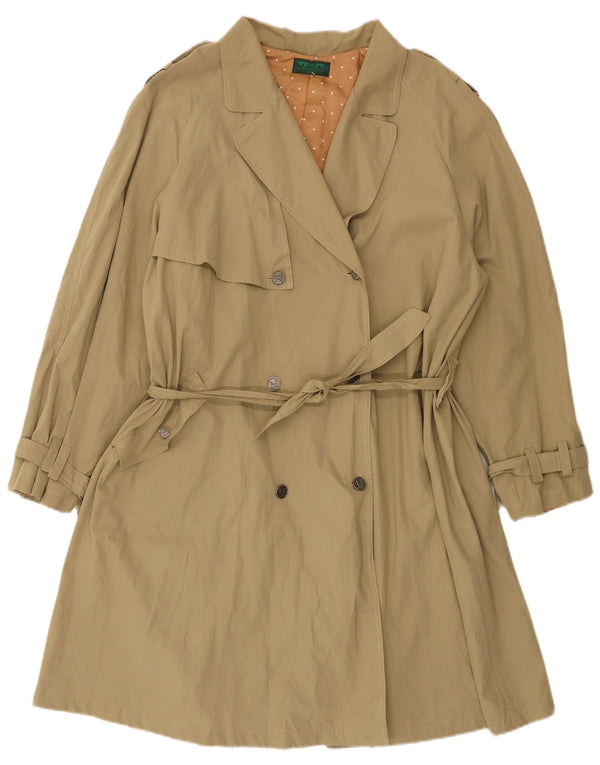 Vintage Womens Loose Fit Trench Coat IT 42 Medium Khaki Cotton