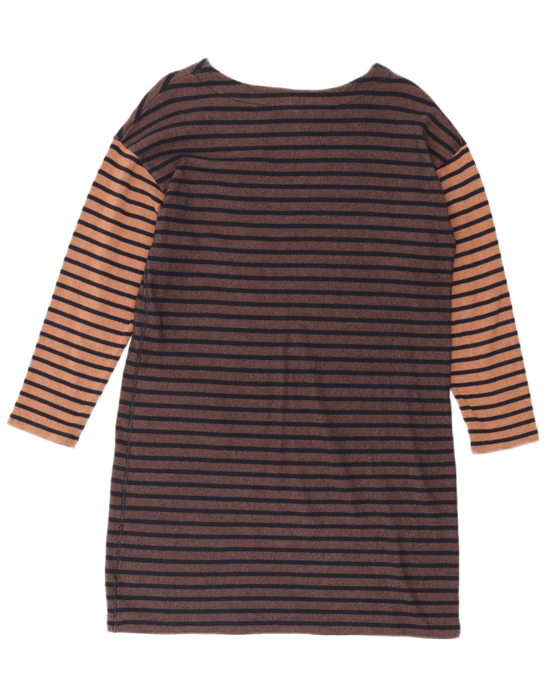 WHITE STUFF Γυναικείο μακρυμάνικο φόρεμα UK 14 μεγάλο καφέ ριγέ