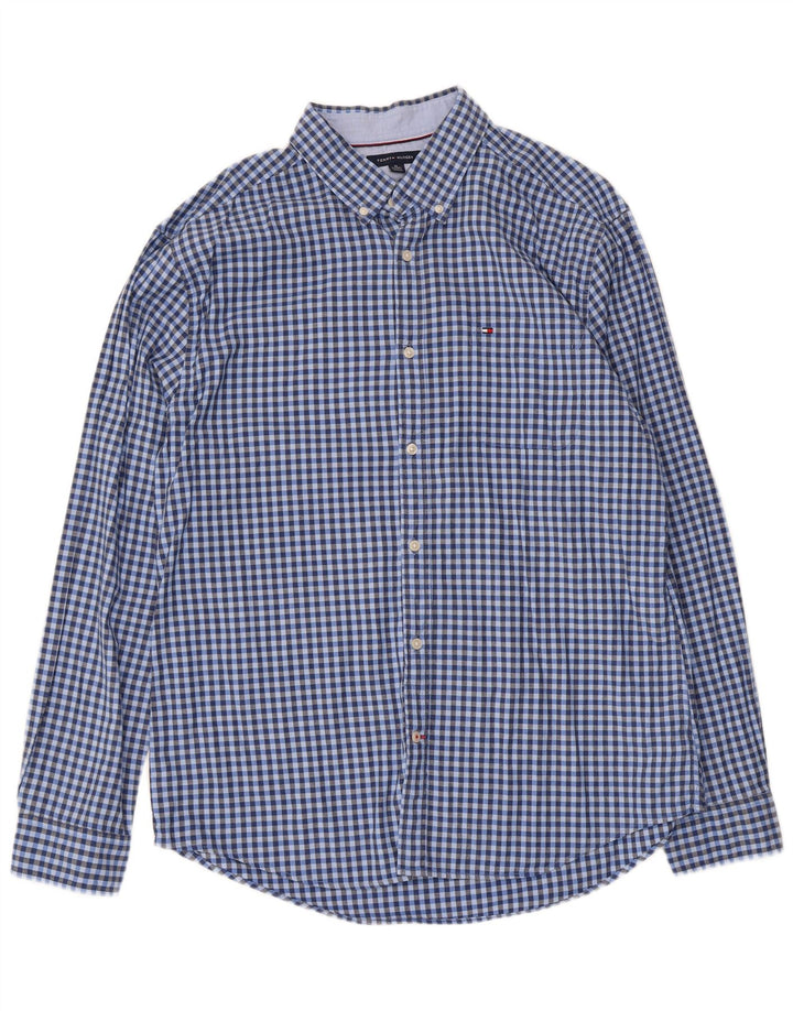 Ανδρικό πουκάμισο Tommy Hilfiger XL Blue Gingham Cotton