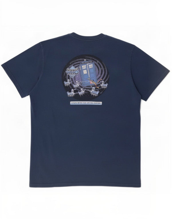 Μπλουζάκι Weird Fish Graphic T-Shirt Top Large Navy Blue από βαμβάκι