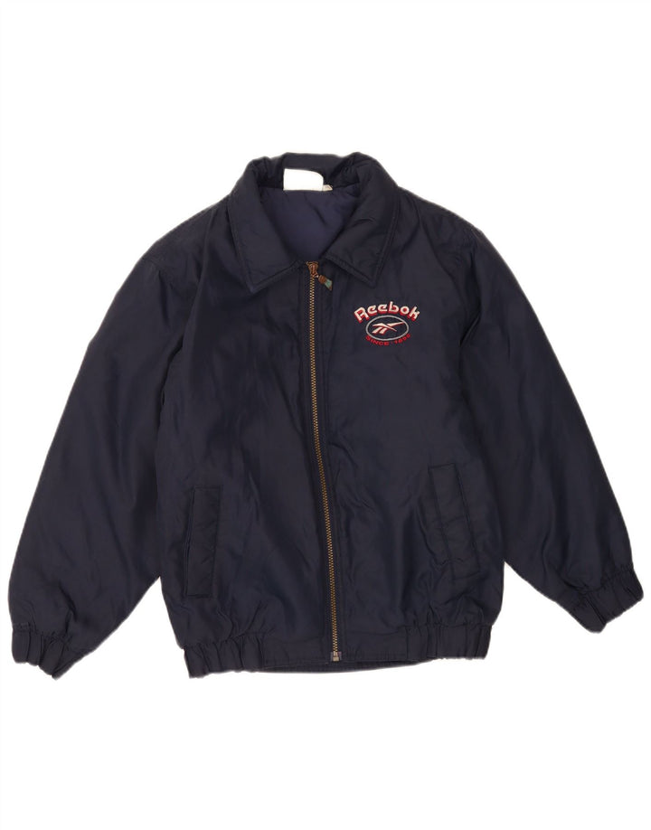 Reebok Boys Graphic Bomber Jacket 13-14 Years Navy Blue Nylon