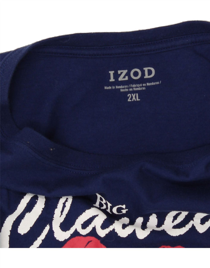 IZOD Mens Graphic T-Shirt Top 2XL Navy Blue Vintage Izod and Second-Hand Izod from Messina Hembry 