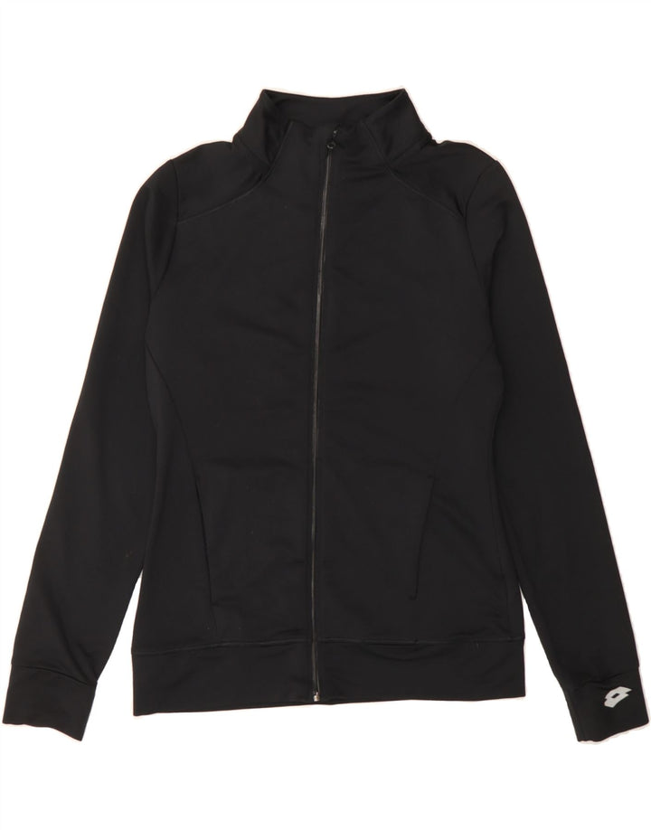 LOTTO Womens Tracksuit Top Jacket UK 14 Medium Black Vintage Lotto and Second-Hand Lotto from Messina Hembry 