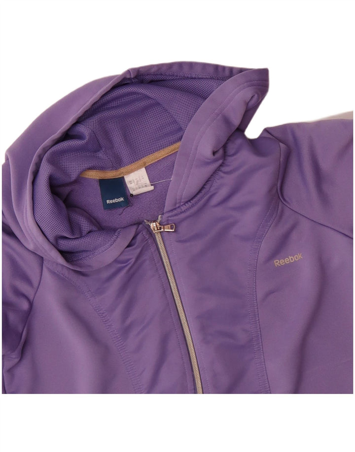 Γυναικείο πουλόβερ Reebok με φερμουάρ UK 12 Medium Purple Polyester