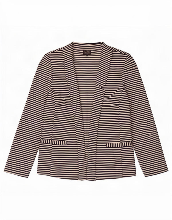 Marks & Spencer Γυναικεία ζακέτα UK 10 Small Navy Blue ριγέ