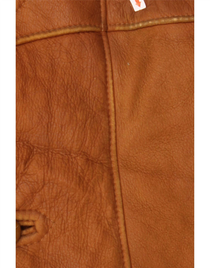 MABRUN Ανδρικό Shearling Jacket UK 36 Small Brown Δερμάτινο