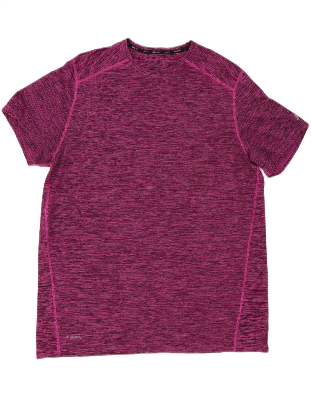 RUSSELL ATHLETIC Mens T-Shirt Top XL Purple Flecked Polyester Vintage Russell Athletic and Second-Hand Russell Athletic from Messina Hembry 