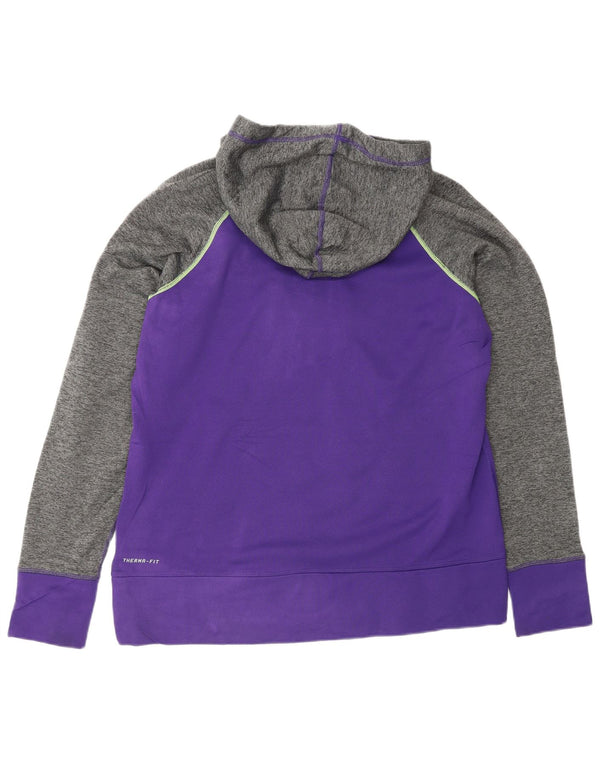Nike Womens Therma-Fit Graphic Hoodie Jumper UK 18 XL Purple Colourblock
