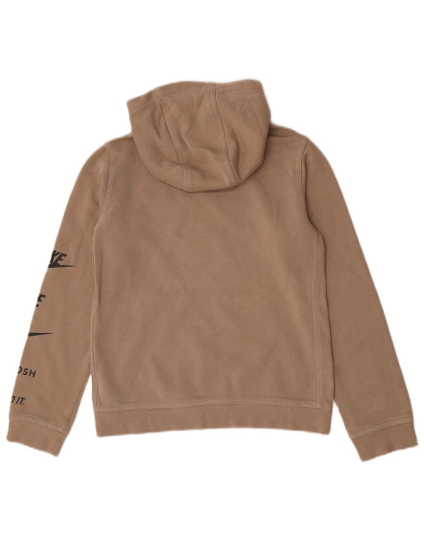 Nike Boys Swoosh Graphic Hoodie Jumper 12-13 ετών Μεγάλο μπεζ βαμβακερό