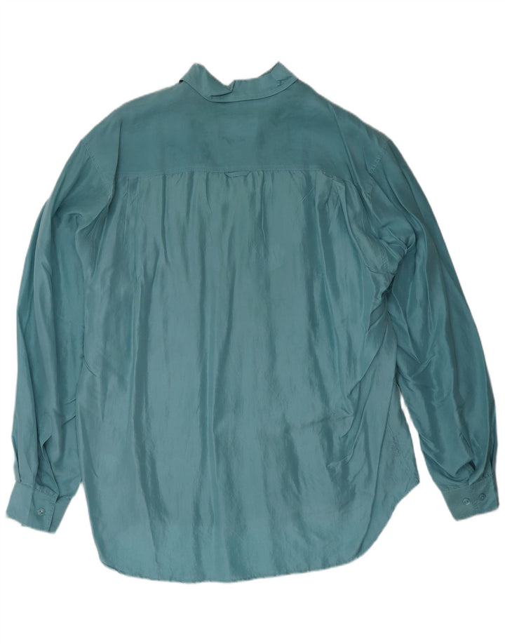 AQUILA Ανδρικό πουκάμισο μεγάλο μπλε μεταξωτό