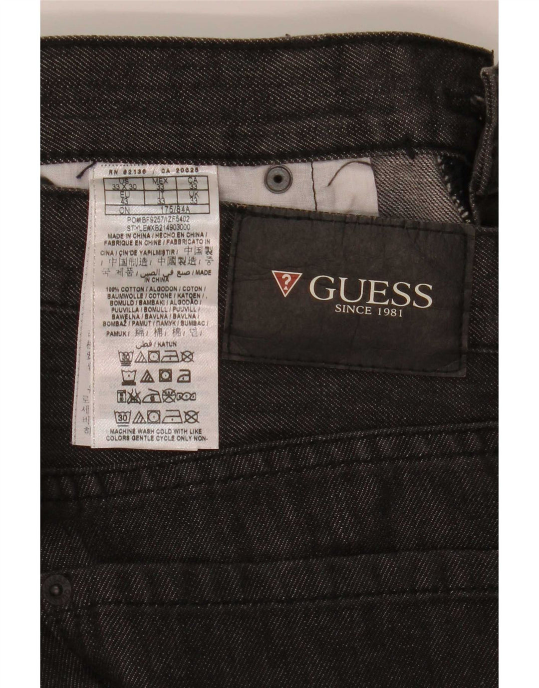 Ανδρικό τζιν ίσιο Guess W33 L30 Γκρι βαμβακερό