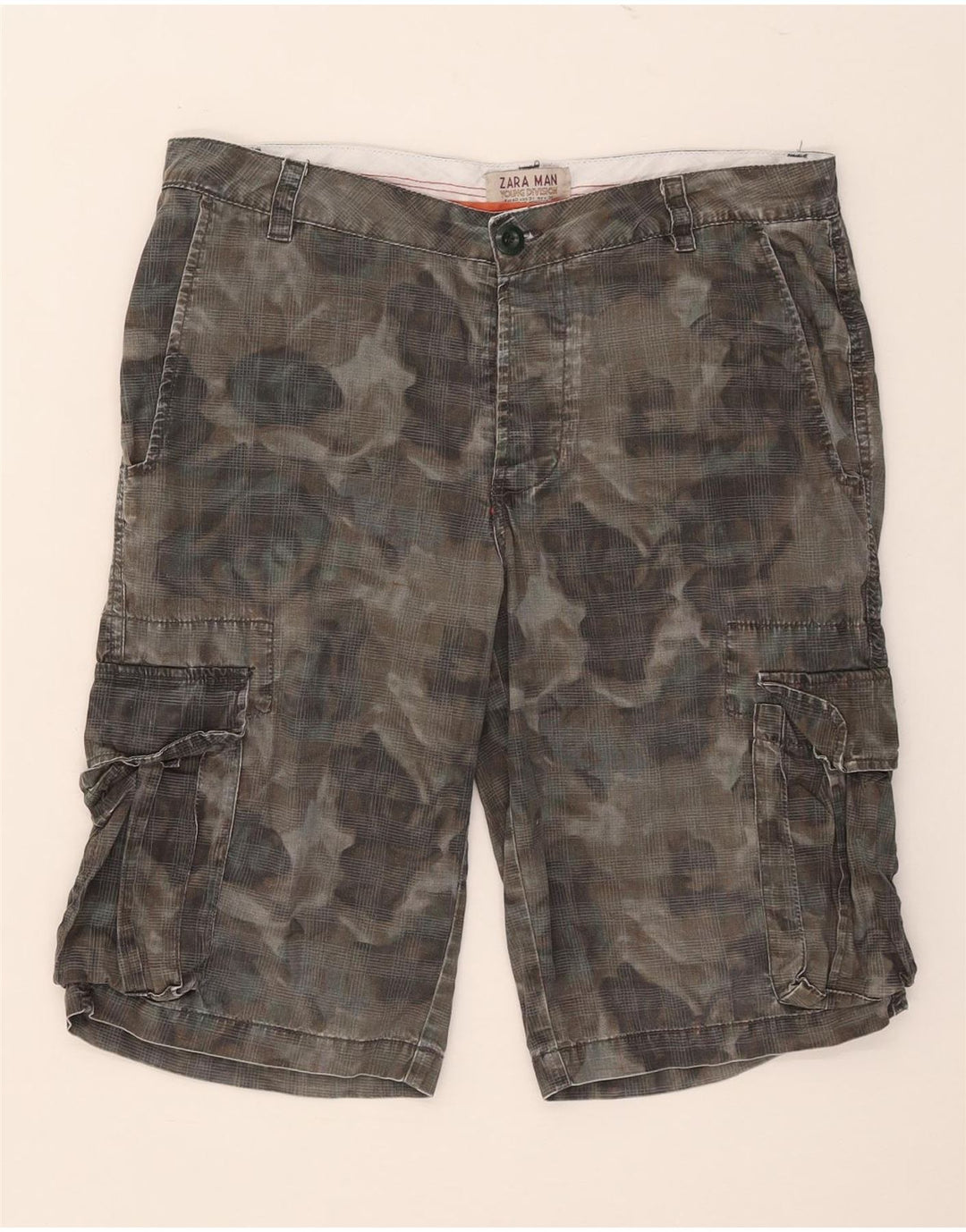 Zara Ανδρικό Σορτς Cargo EU 40 Medium W31 Χακί βαμβακερό