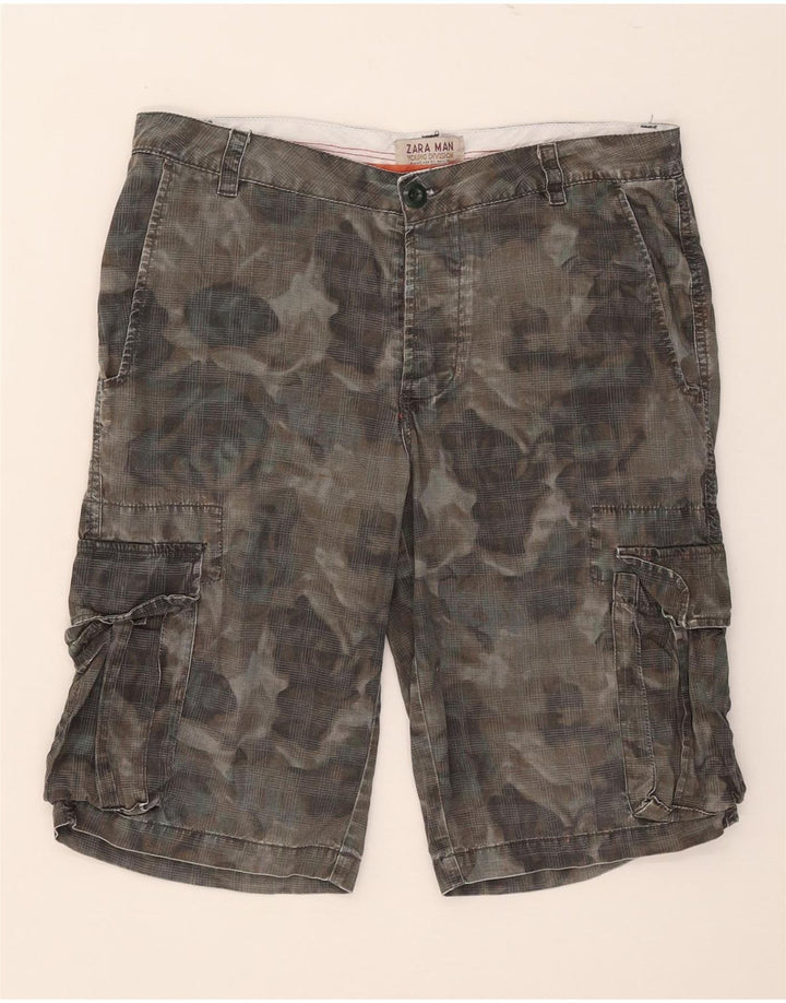 Zara Ανδρικό Σορτς Cargo EU 40 Medium W31 Χακί βαμβακερό