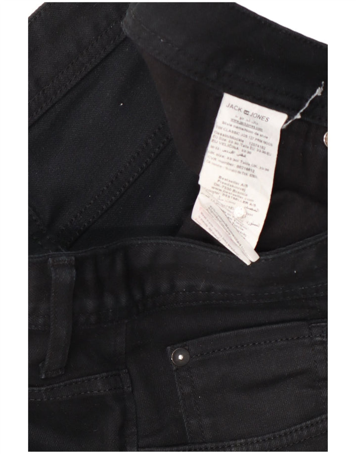 Jack & Jones Ανδρικό Slim Jeans W33 L30 Μαύρο βαμβακερό