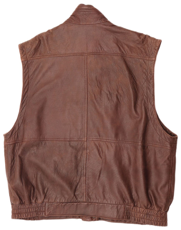 Forster Ανδρικό Δερμάτινο Gilet EU 60 5XL Καφέ