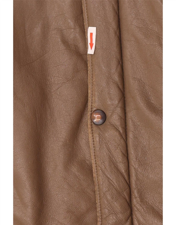 Camox Mens Bomber Leather Jacket UK 38 Medium Brown