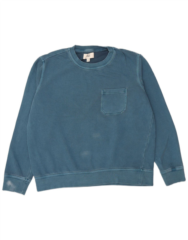 Ανδρική φούτερ Marks & Spencer Jumper XL Blue Cotton