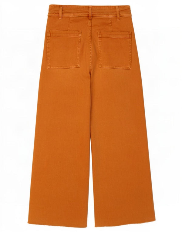 Zara Womens The Marine Crop Straight Jeans EU 40 Medium W30 L25 Orange
