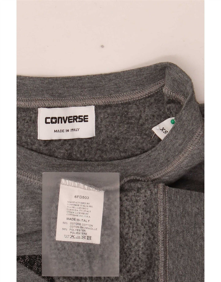 Converse Γυναικεία γραφική μπλούζα μεγάλου μεγέθους Jumper UK 6 XS Grey Flecked