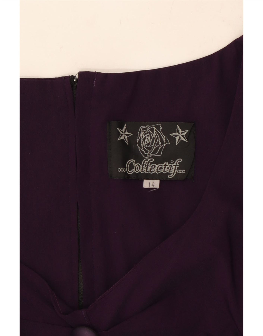 COLLECTIF Γυναικείο φόρεμα με μανίκια 3/4 UK 14 μεγάλο μωβ