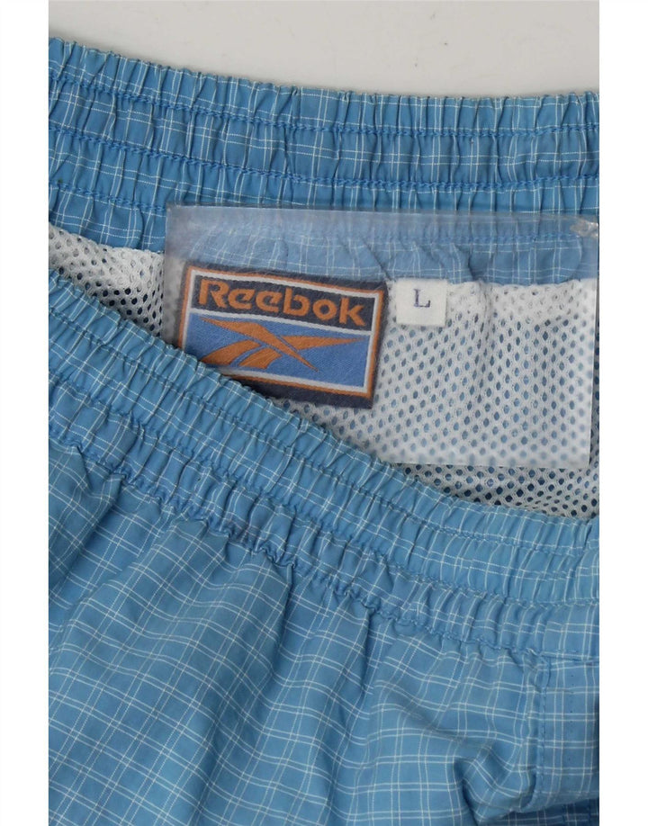 Ανδρικό αθλητικό σορτς Reebok μεγάλο μπλε τσεκ