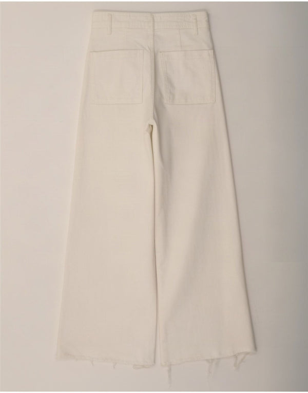 Zara Womens The Marine Wide Leg Straight Jeans EU 36 XS W26 L28 White