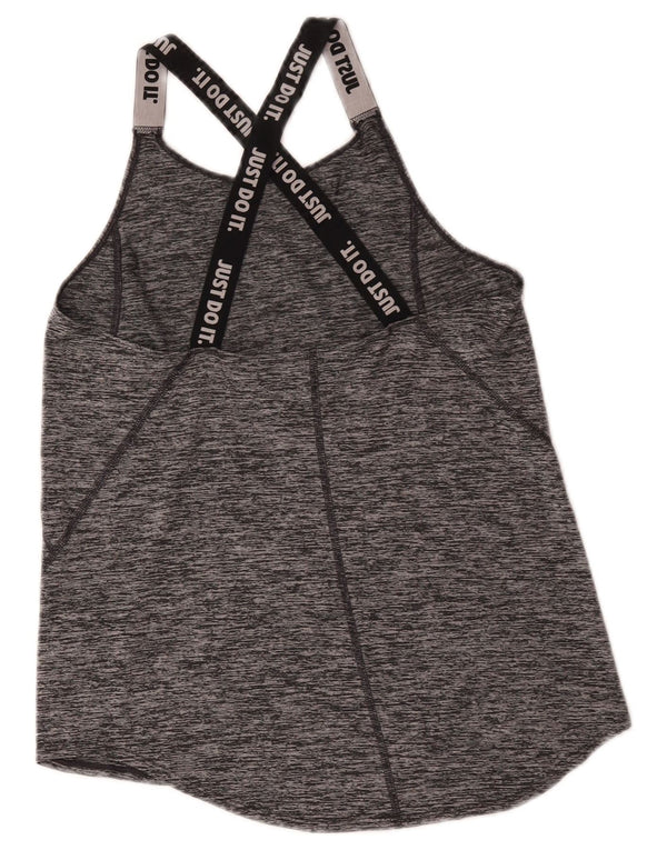 Nike Girls Dri Fit Graphic Vest Top 13-14 Years XL Grey Flecked