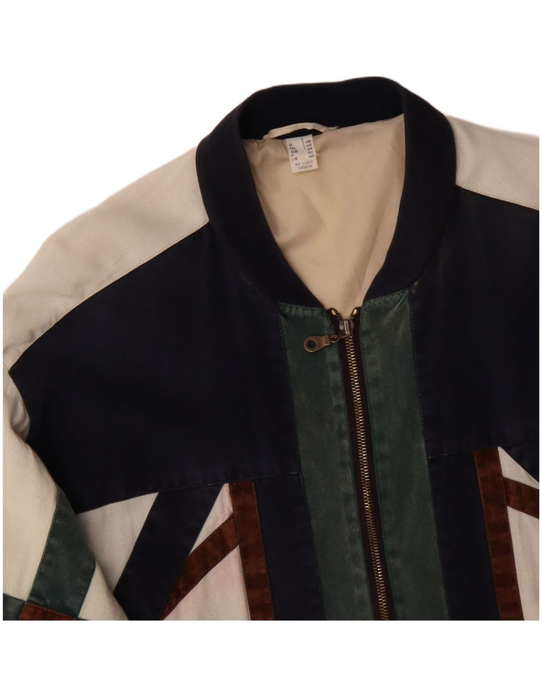 Ανδρικό μπουφάν VINTAGE Loose Fit Bomber UK 36 Small Off White Colourblock