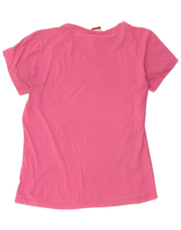 Champion Womens Heritage Fit Graphic T-shirt Top UK 14 Large Pink