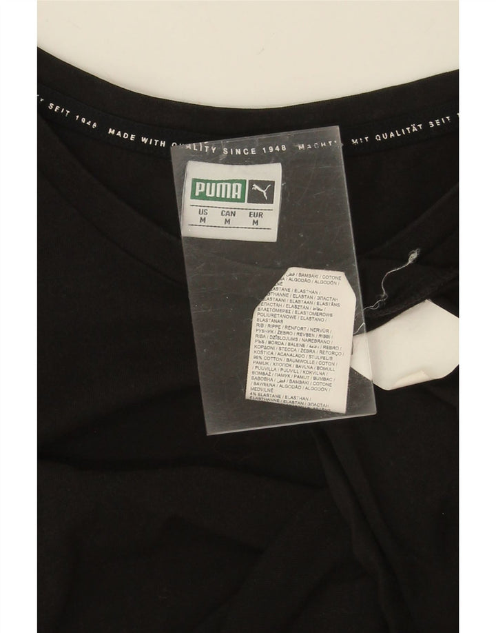PUMA Mens Graphic T-Shirt Top Medium Black Colourblock Cotton Vintage Puma and Second-Hand Puma from Messina Hembry 
