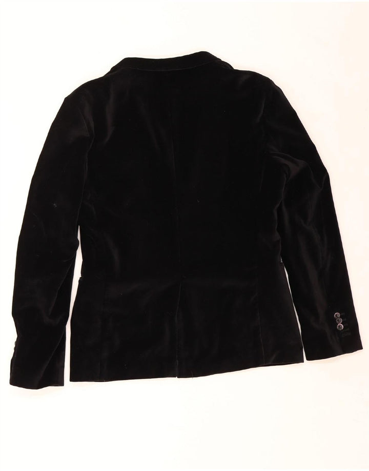 VINTAGE Ανδρικό βελούδινο σακάκι με 2 κουμπιά UK 36 Small Black