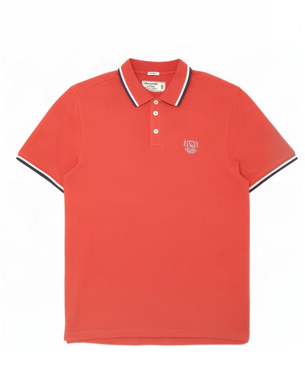 Ανδρικό πουκάμισο πόλο Abercrombie & Fitch XL Ροζ βαμβακερό