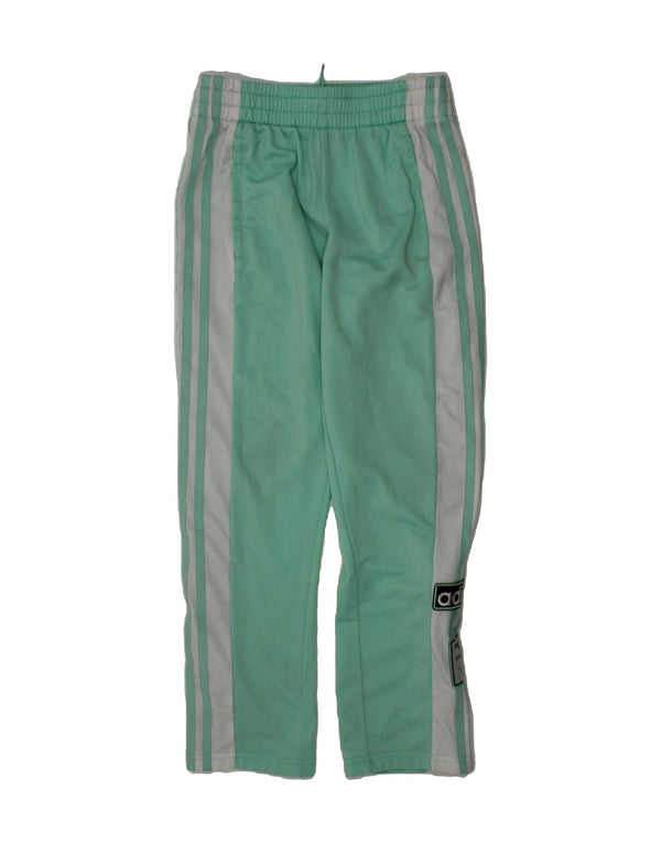 ADIDAS Girls Graphic Tracksuit Trousers 9-10 Years  Turquoise Colourblock