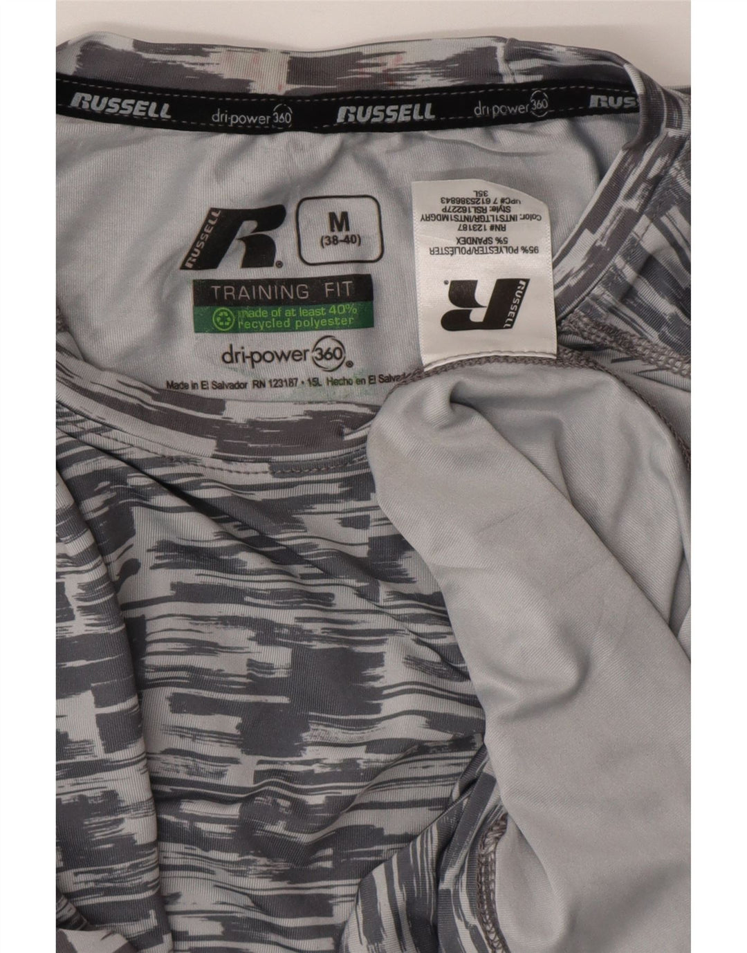 Ανδρικό μπλουζάκι RUSSELL ATHLETIC Dri-Power Top Medium Grey Pinstripe