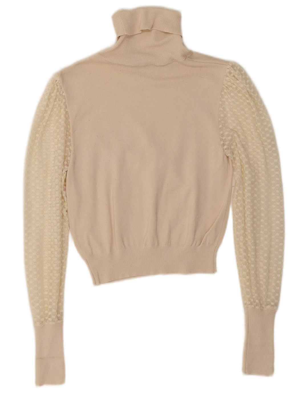 Zara Γυναικείο πουλόβερ με ρολό λαιμόκοψη UK 8 Small Beige