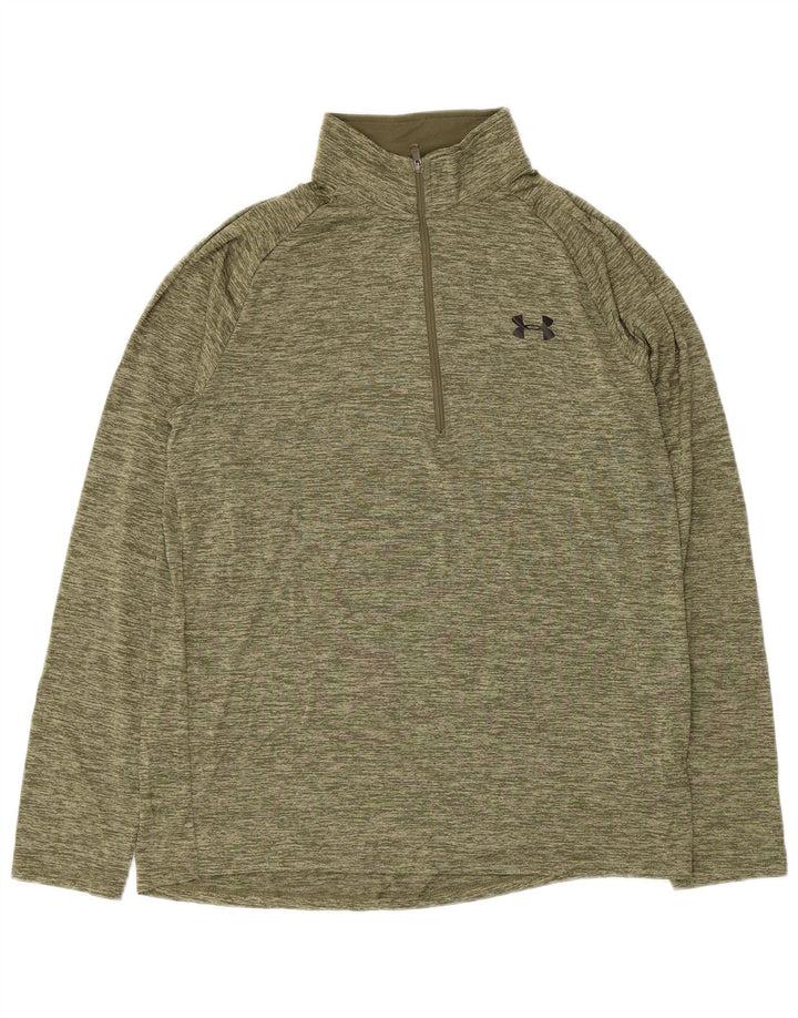 Ανδρική φόρμα πουλόβερ με φερμουάρ Under Armour Top Medium Khaki Flecked