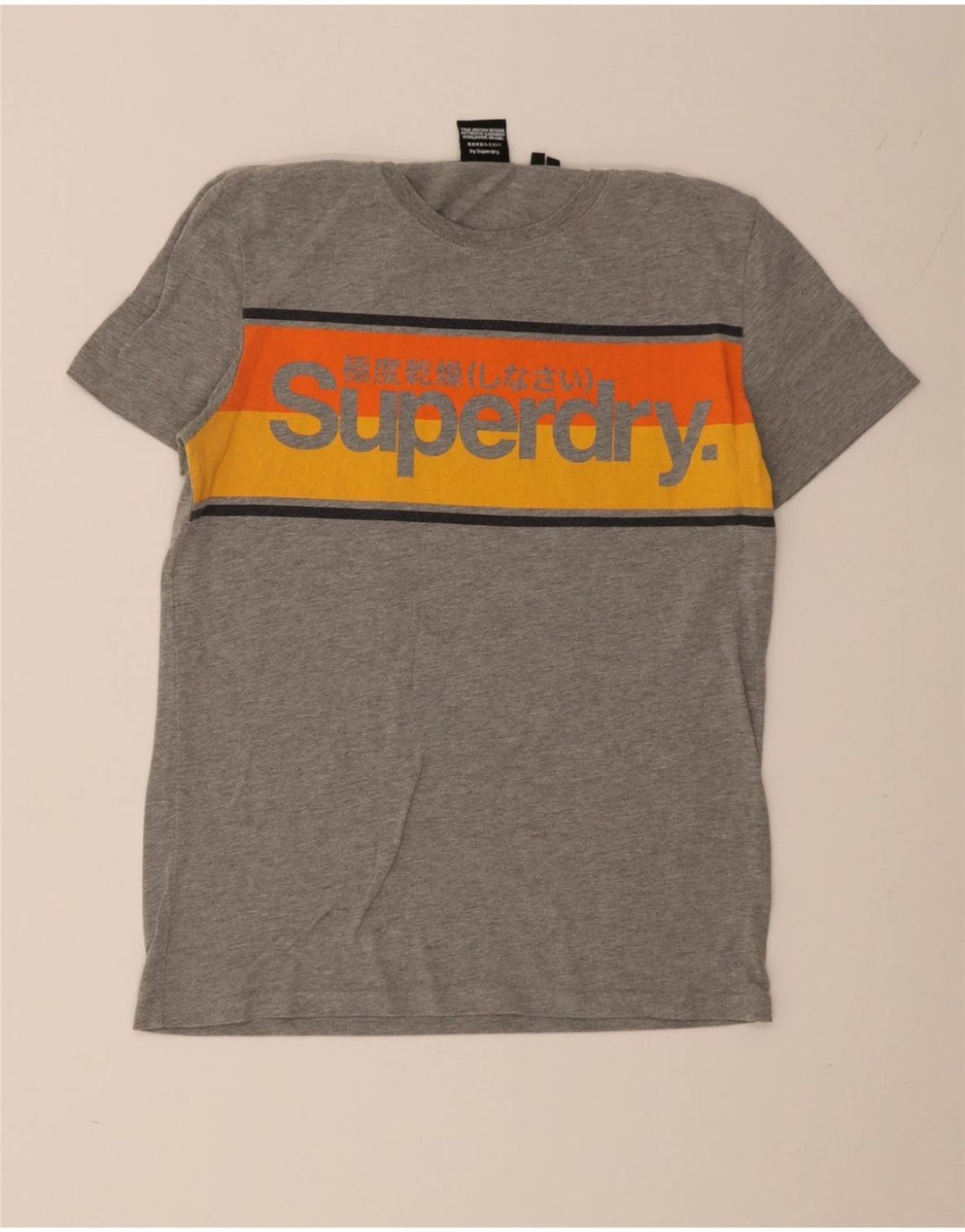 Ανδρικό γραφικό μπλουζάκι Superdry Top Medium Grey Colourblock Βαμβακερό