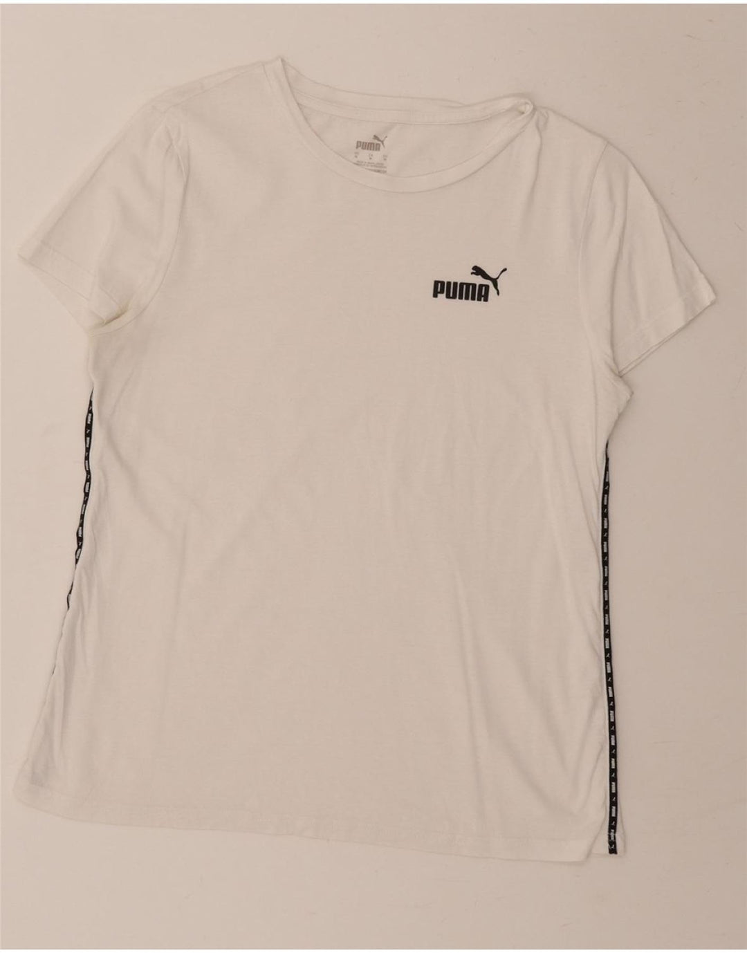 PUMA Womens T-Shirt Top UK 14 Medium White Vintage Puma and Second-Hand Puma from Messina Hembry 