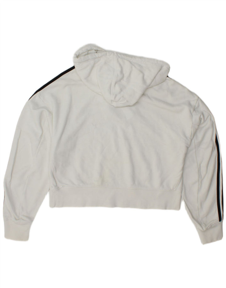 Γυναικεία κουκούλα ADIDAS Oversized Crop UK 8 Small White Cotton