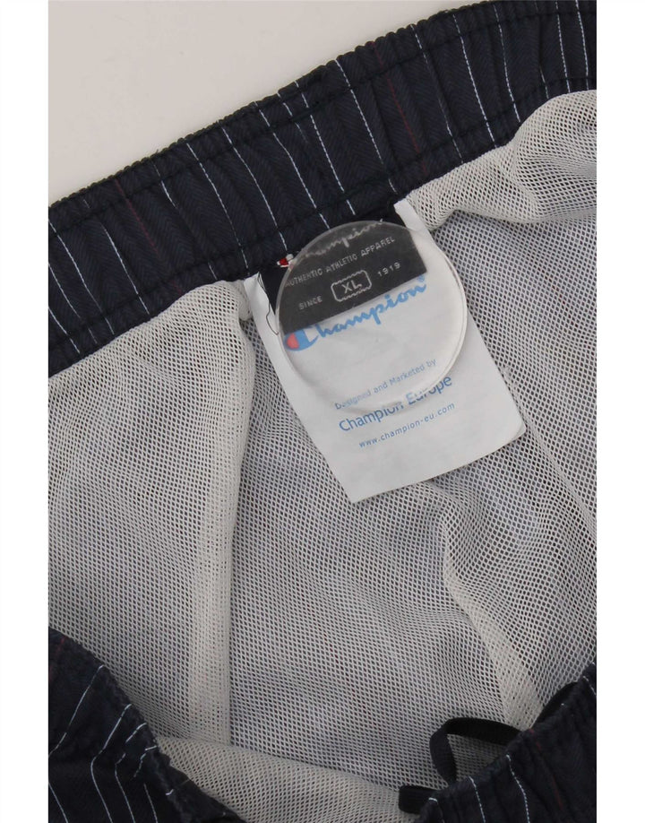 Ανδρικό σορτς κολύμβησης Champion XL Navy Blue ριγέ πολυαμίδιο