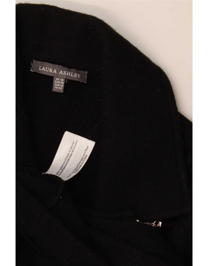 Laura Ashley Γυναικείο μπουφάν σακάκι με φερμουάρ UK 18 XL Black Lambswool