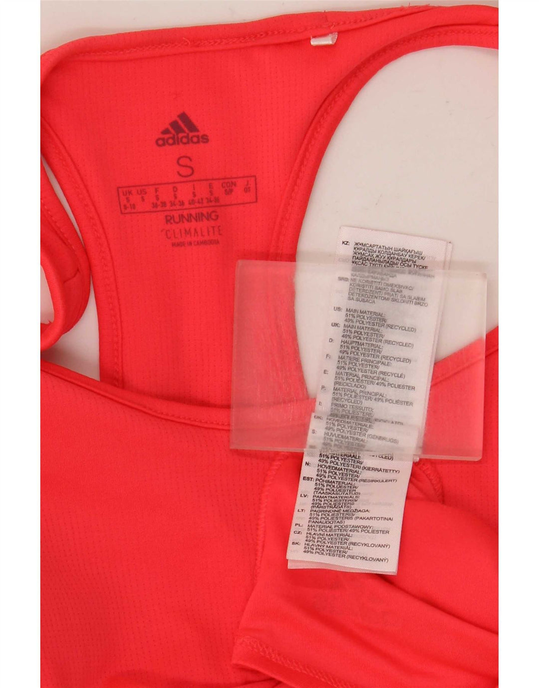 Adidas Γυναικείο γιλέκο Climalite Top UK 8/10 Μικρός κόκκινος πολυεστέρας