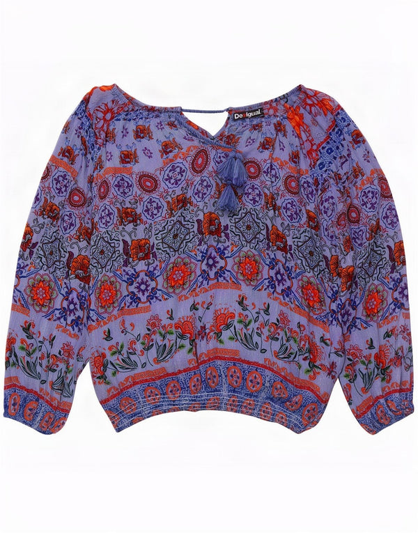 Desigual Γυναικεία Μακρυμάνικη Μπλούζα Oversized Μπλούζα UK 18 XL Blue Floral