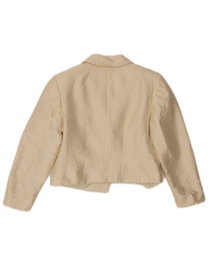 Hobbs Γυναικείο σακάκι σακάκι 2 κουμπιών Crop UK 10 Small Off White Wool