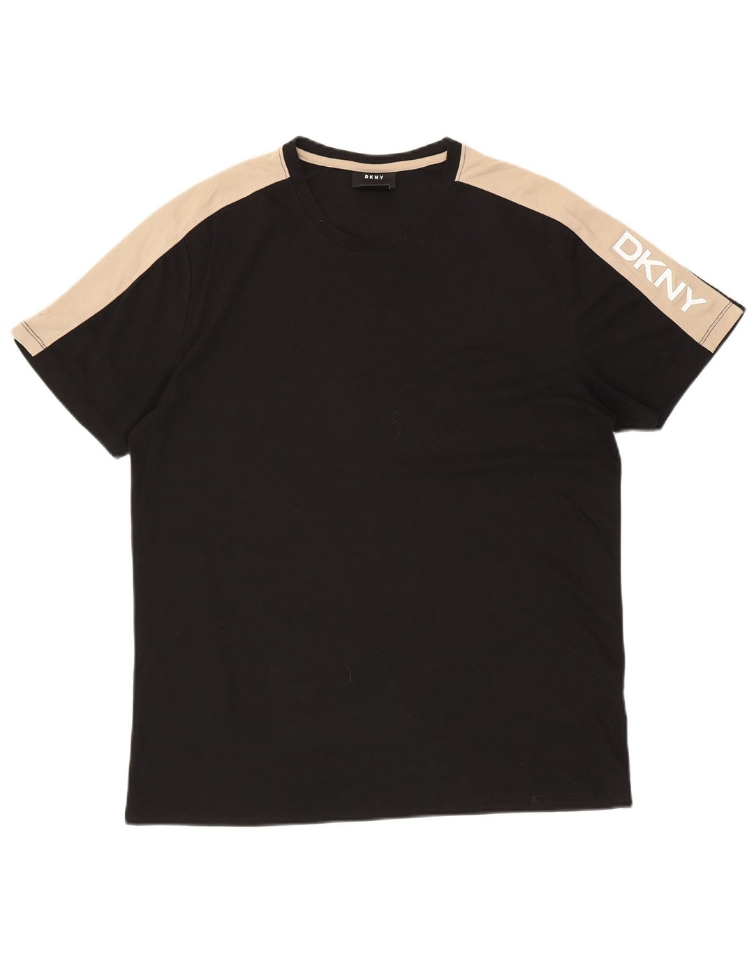 Ανδρικό γραφικό T-Shirt DKNY Top Large Black Colourblock Βαμβακερό